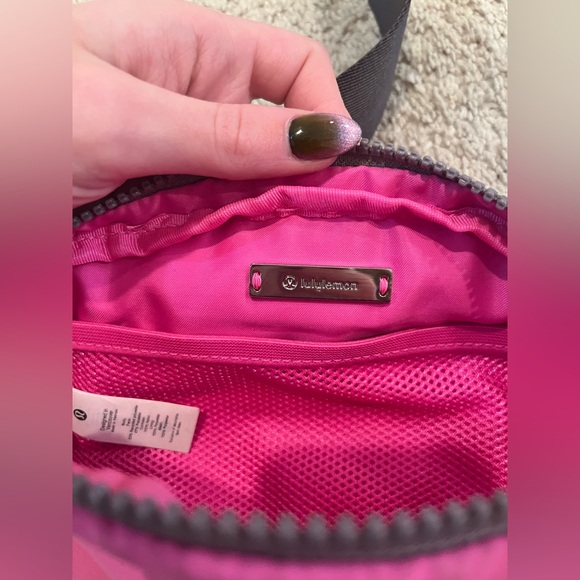 pink,gray, and light gray fanny pack from Lululemon - Picture 2 of 3